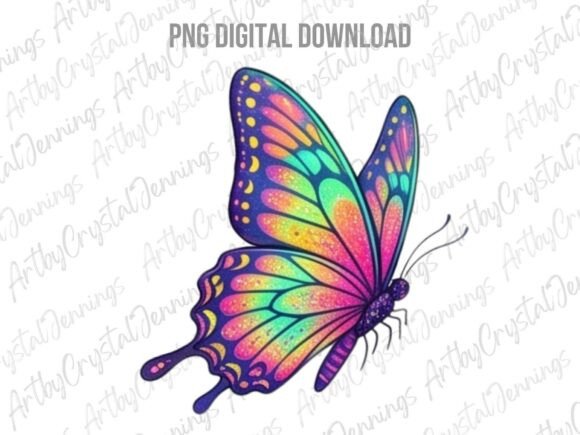 Download Vibrant Rainbow Butterfly PNG - Rainbow Collection